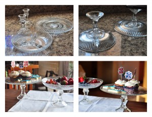 Dollar store cake & cand stands